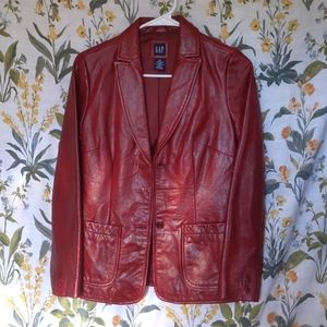 Gap vintage genuine leather wine red jacket
